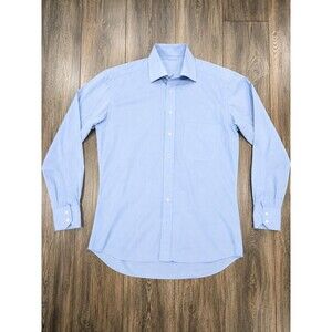 Dufy Signature Series Mens Light Blue Long Sleeve Dress Shirt Chest Pocket